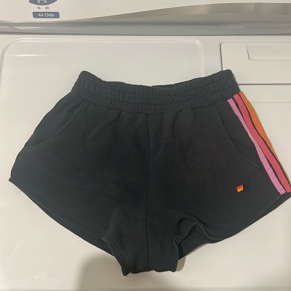 Aviator nation 5 stripe shorts size small/can fit medium